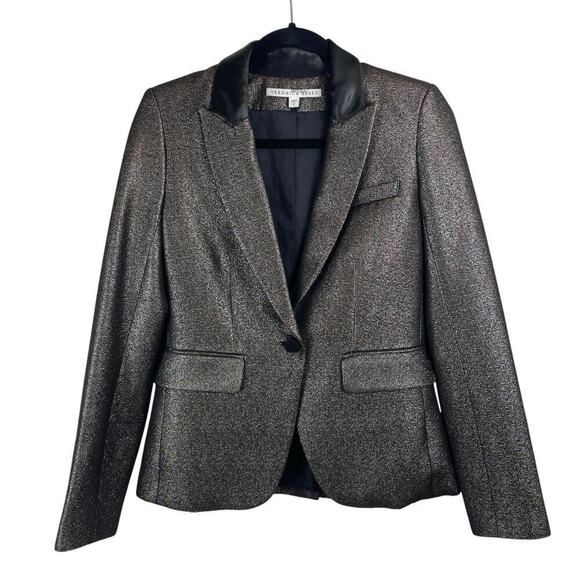 Veronica Beard Ashburn Metallic Single Breasted Blazer Jacket Bronze Size 2 - Picture 1 of 9